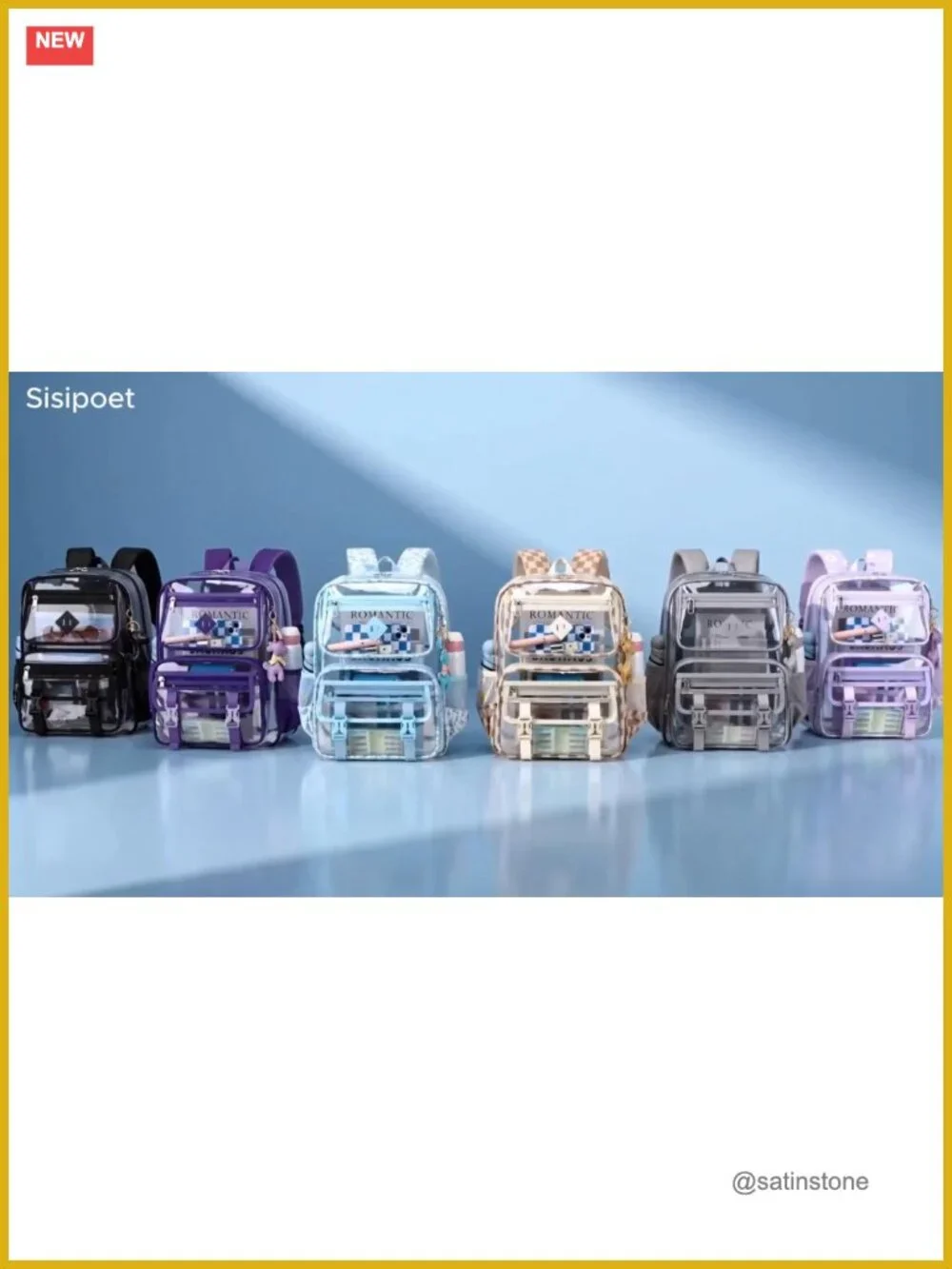 Clear Backpack for School Stadium PVC Bookbag Heavy Duty See Through Bag